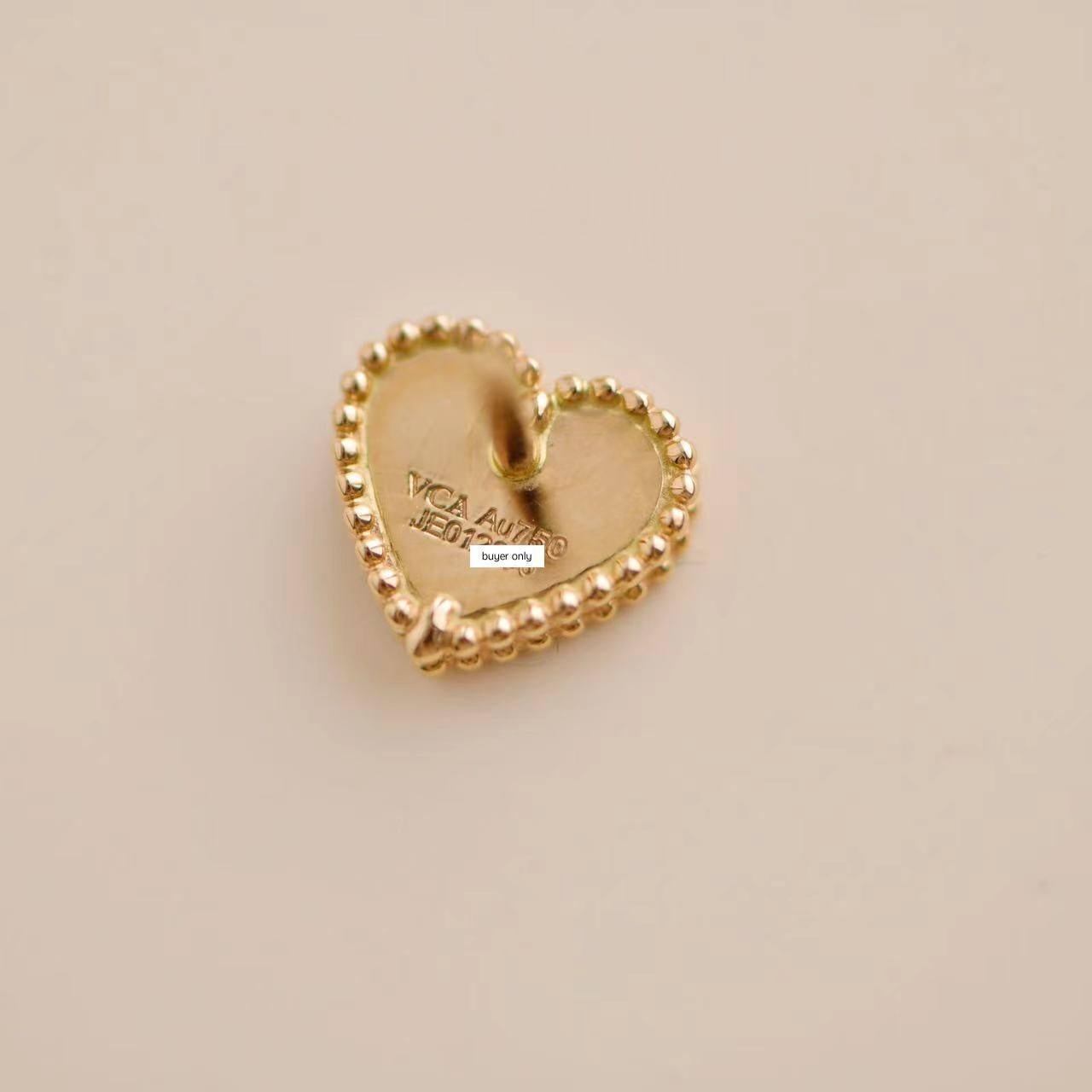 Van Cleef & Arpels Sweet Alhambra Carnelian Heart 18K Rose Gold Earrings 1