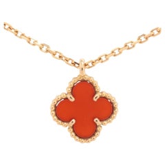 Van Cleef & Arpels Sweet Alhambra Collier en or et cornaline