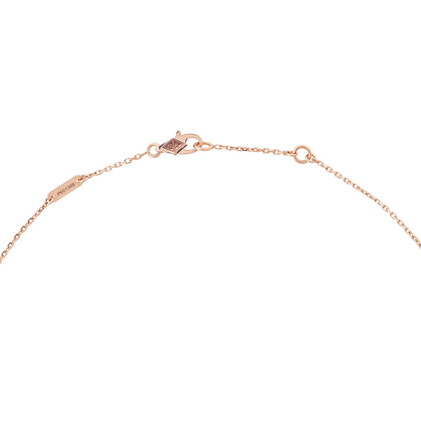 Modernist Van Cleef & Arpels Sweet Alhambra Carnelian Pendant 18K Rose Gold For Sale