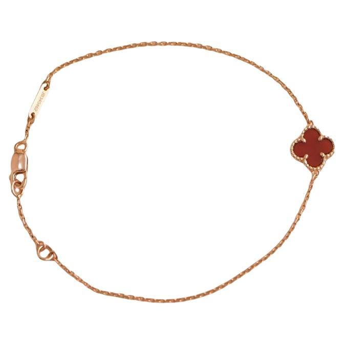 Van Cleef & Arpels Sweet Alhambra Carnelian Rose Gold Bracelet