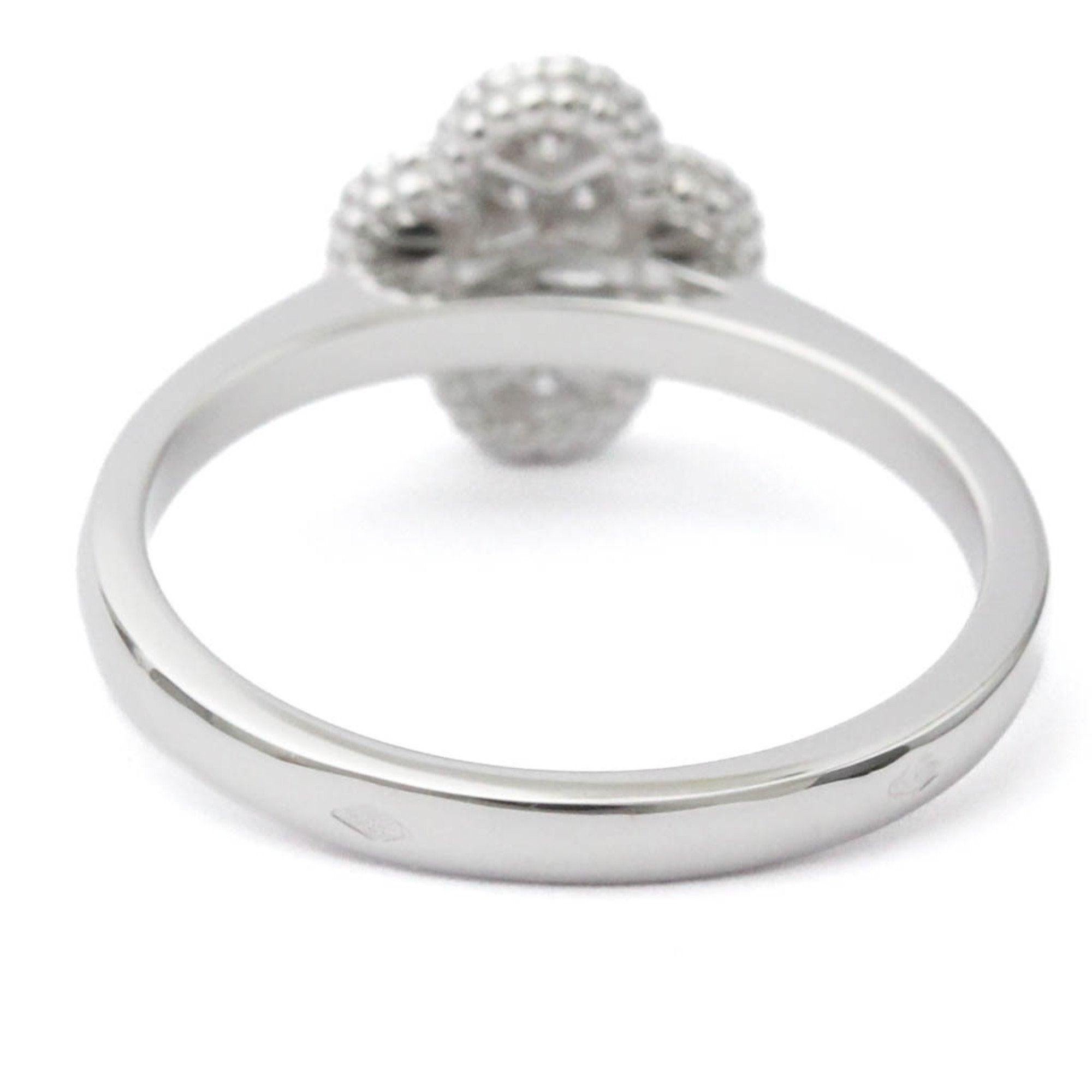 Women's or Men's Van Cleef & Arpels Sweet Alhambra Diamond Band Ring in 18K White Gold For Sale