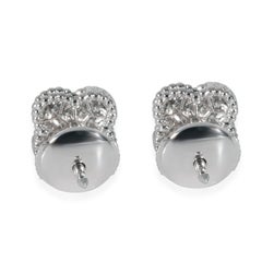 Van Cleef & Arpels Sweet Alhambra Diamond Earrings in 18k White Gold 0.16 CTW