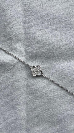 Van Cleef & Arpels Sweet Alhambra Diamant Pave 1 Motiv Weißgold-Armband