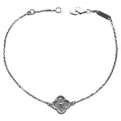 Van Cleef & Arpels Sweet Alhambra Diamant Pave 1 Motiv Weißgold-Armband