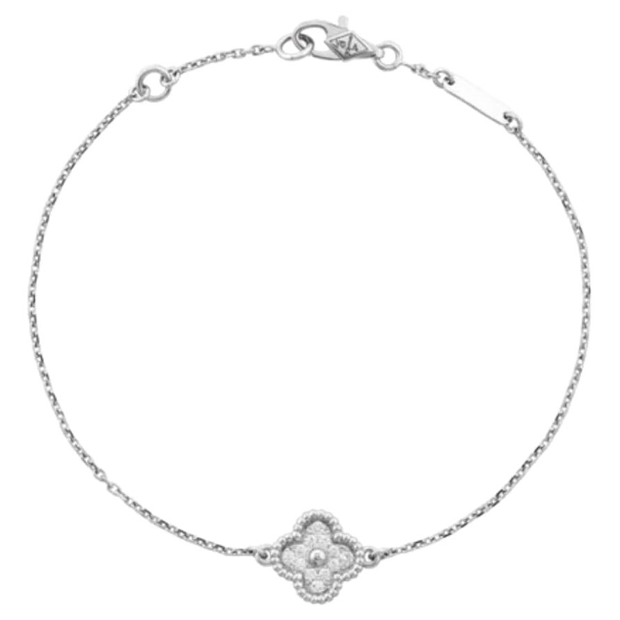 Van Cleef & Arpels Sweet Alhambra Diamond White Gold Bracelet