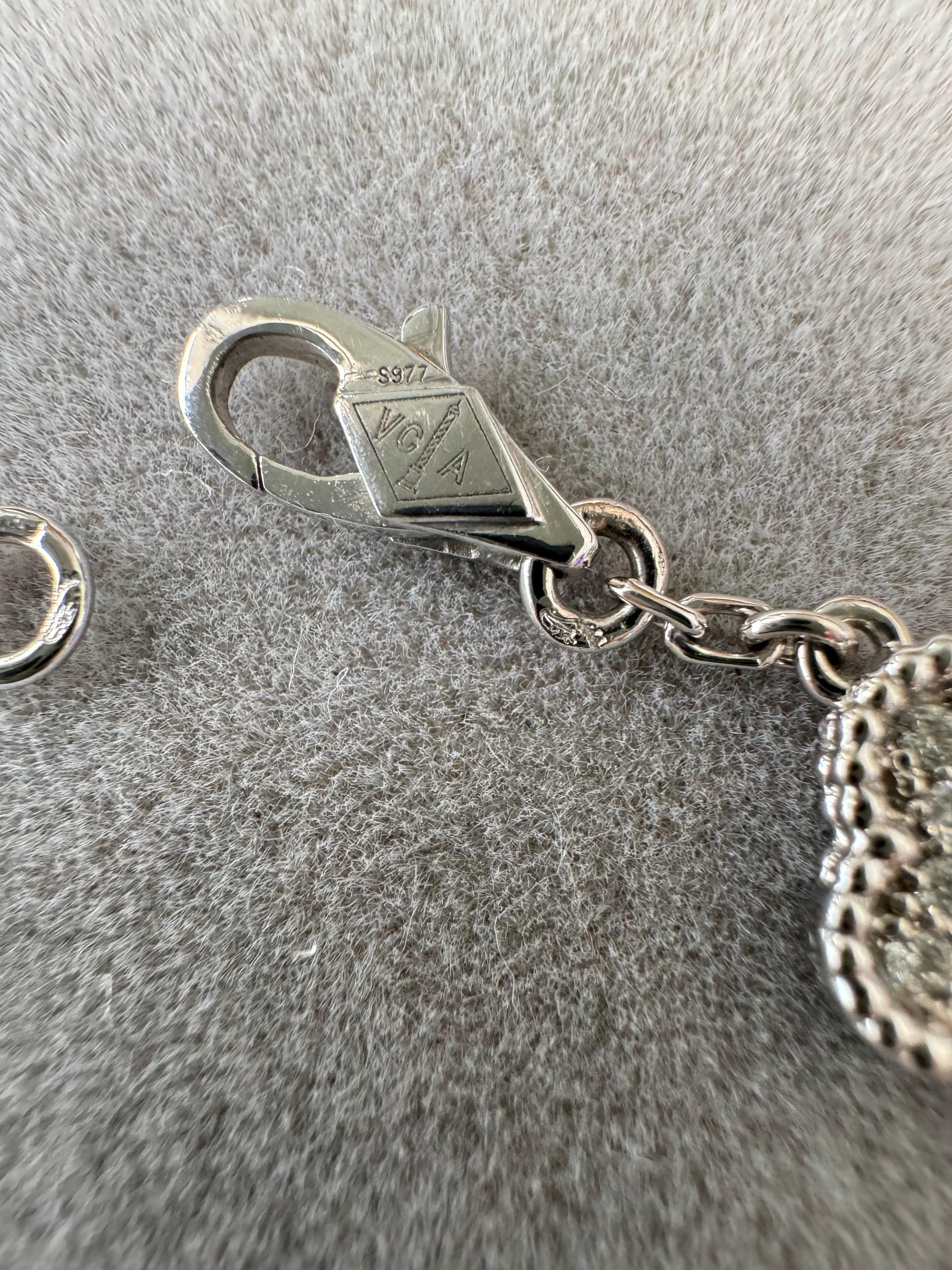 Van Cleef & Arpels Sweet Alhambra Diamonds 6 Motif 18K White Gold Chain Bracelet 5
