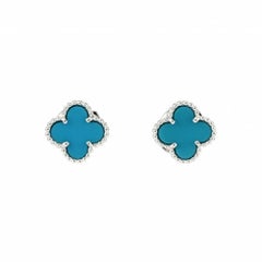 Van Cleef & Arpels Sweet Alhambra Earrings in 18K White Gold