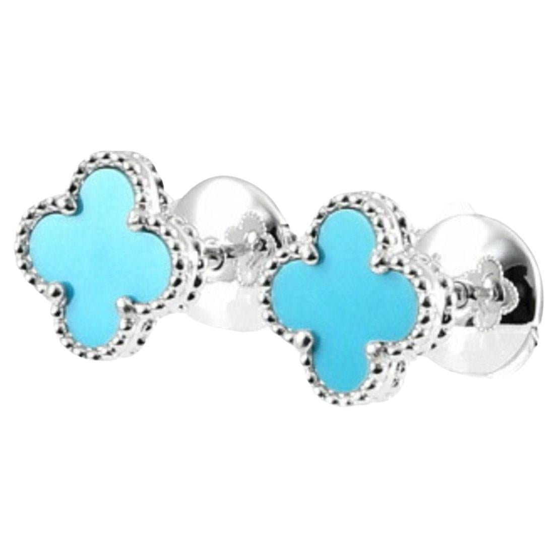 Van Cleef and Arpels Vintage Alhambra Red Carnelian Gold Earring Studs