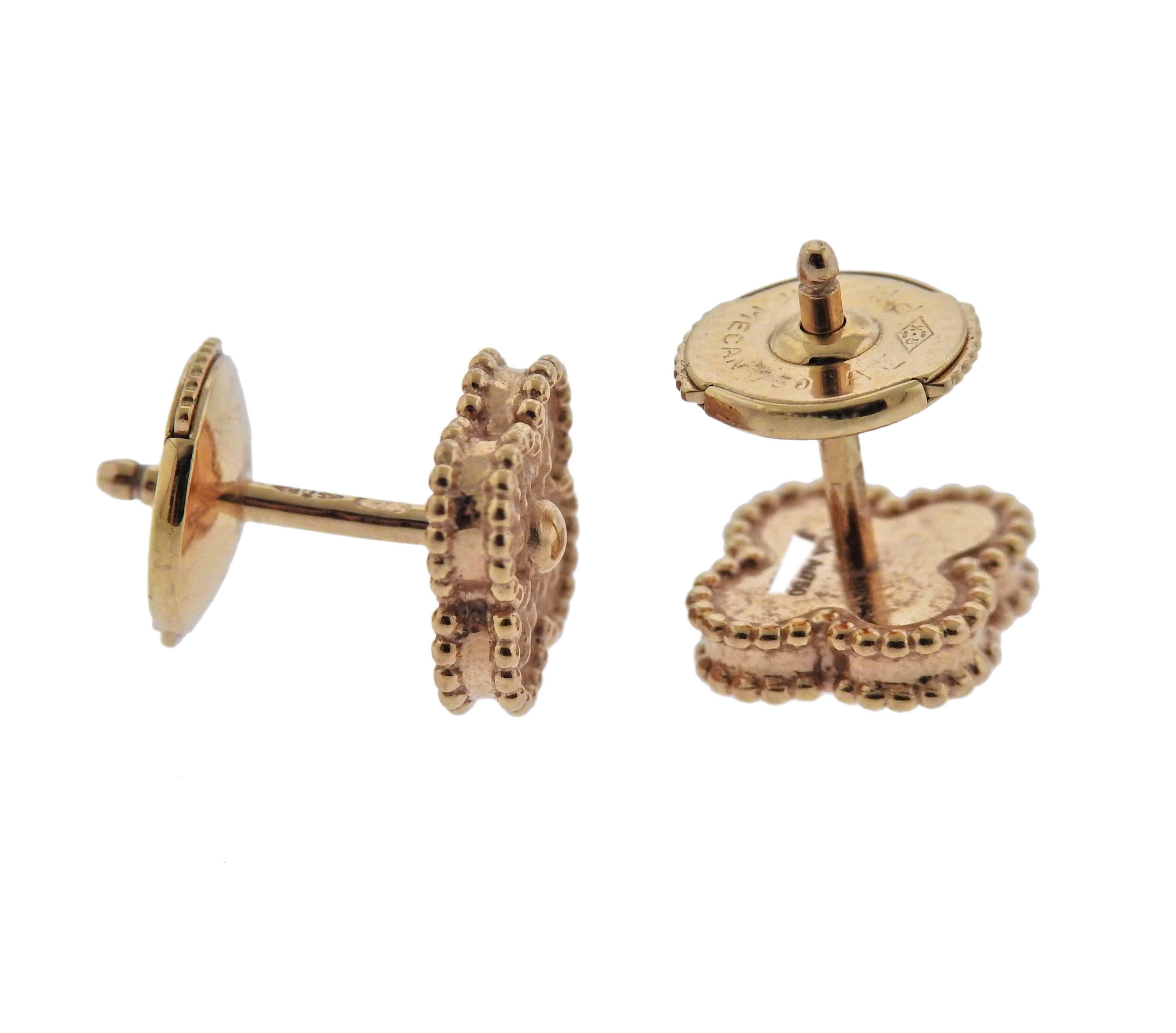 sweet alhambra rose gold earrings
