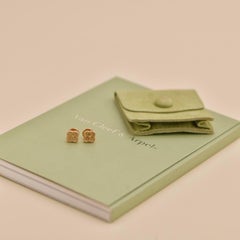 Van Cleef & Arpels Sweet Alhambra Hammered 18k Rose Gold Earrings