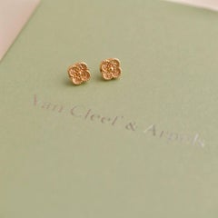 Van Cleef & Arpels Sweet Alhambra Hammered Rose Gold Earstuds