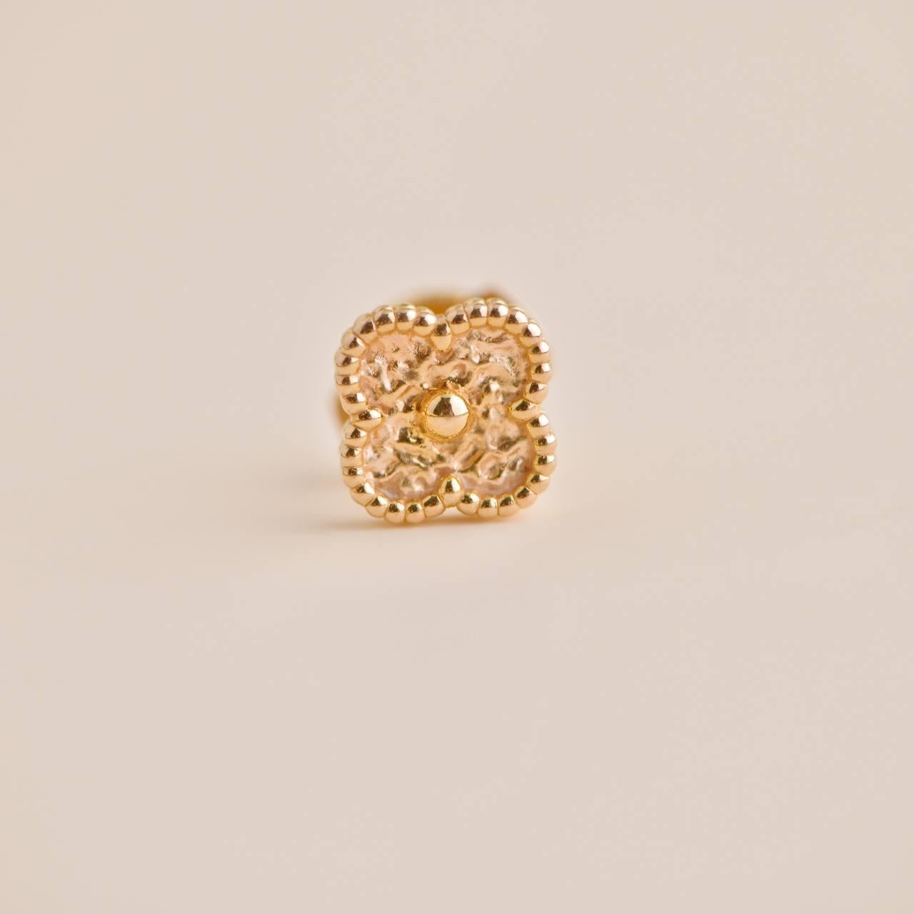Van Cleef & Arpels Sweet Alhambra Hammered Rose Gold Earstuds 1