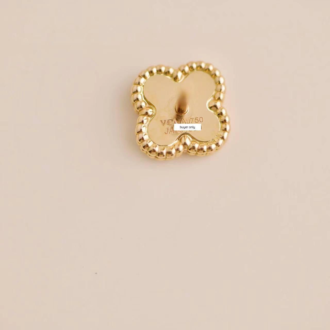 Van Cleef & Arpels Sweet Alhambra Hammered Rose Gold Earstuds 2