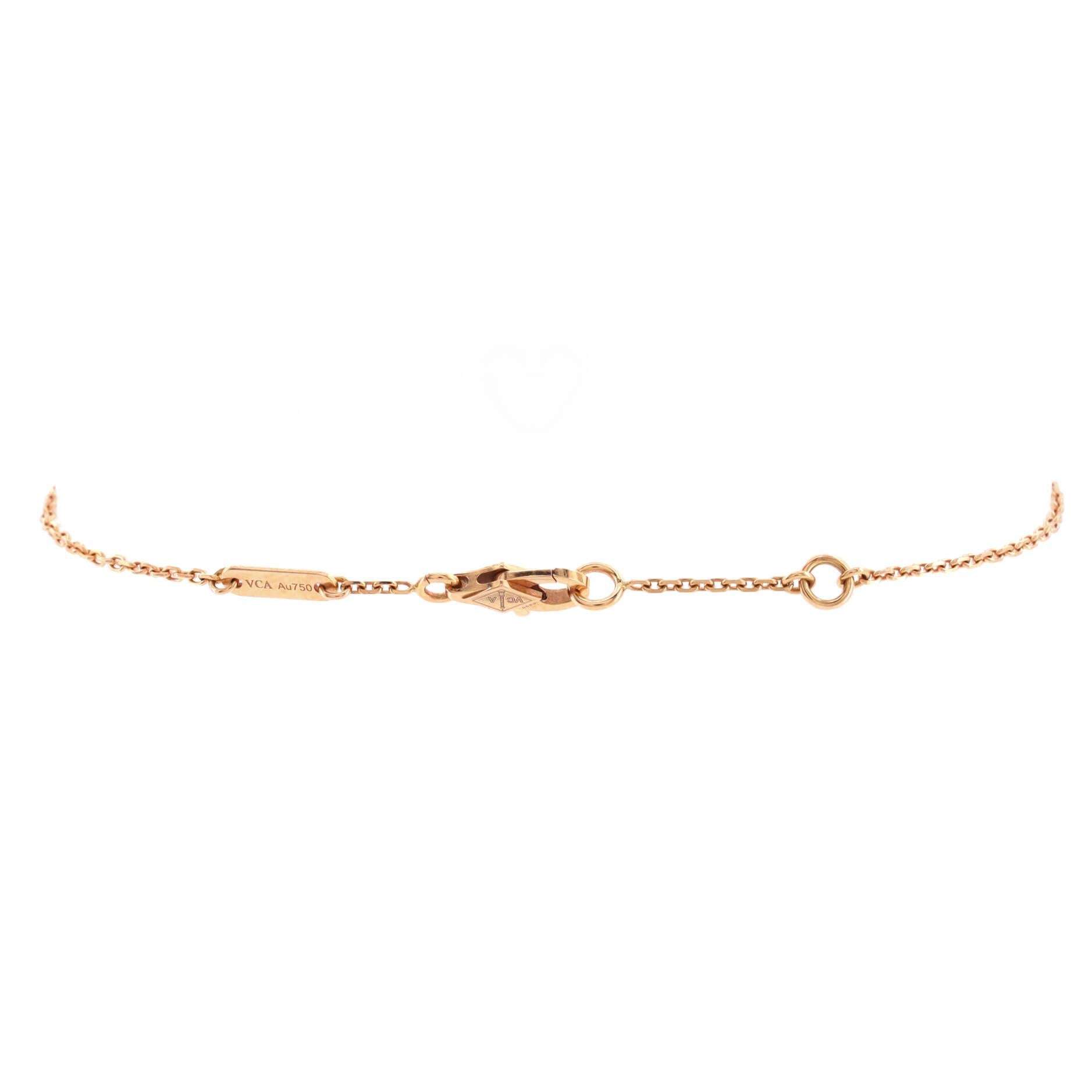 Van Cleef & Arpels Sweet Alhambra Heart Bracelet 18k Rose Gold with Carnelian In Good Condition In New York, NY