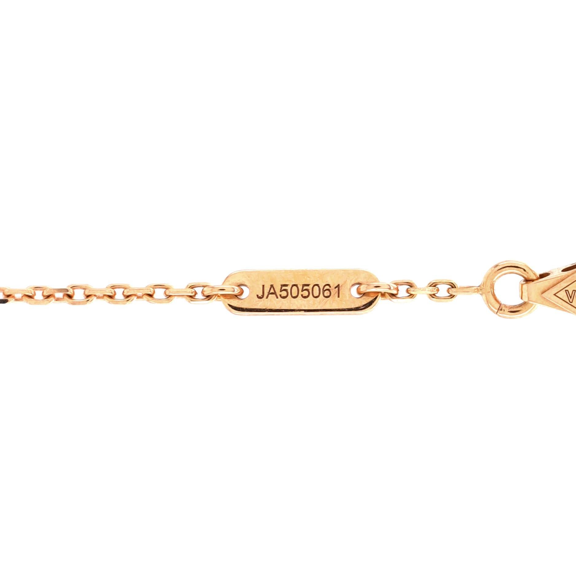 Van Cleef & Arpels Sweet Alhambra Heart Bracelet 18k Rose Gold with Carnelian 2
