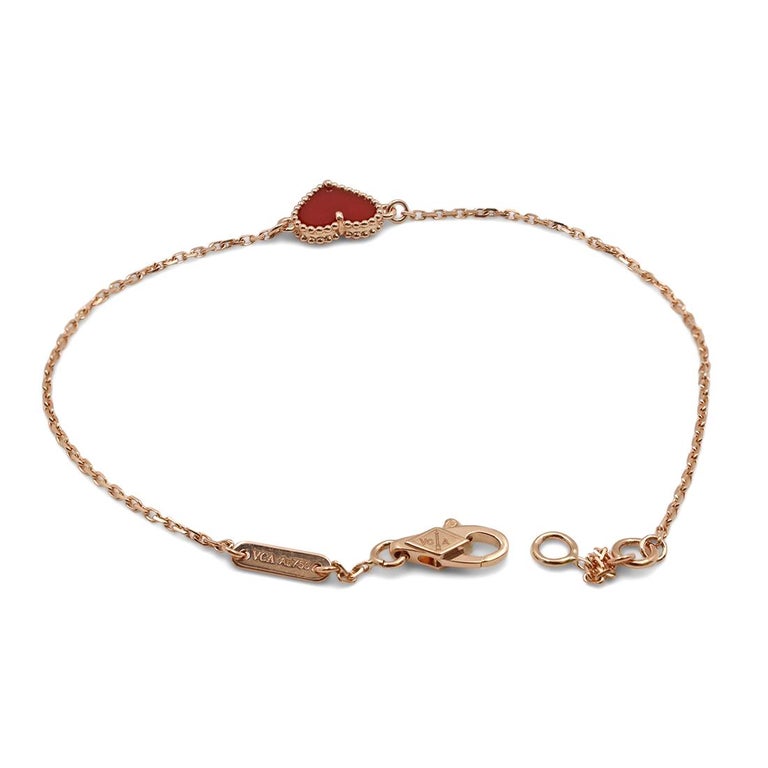 Van Cleef and Arpels Sweet Alhambra Heart Gold and Carnelian