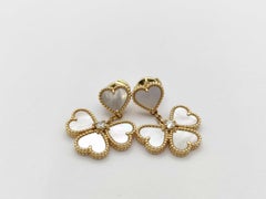 Van Cleef & Arpels Sweet Alhambra Heart Mother of Pearl Diamond Gold Earrings