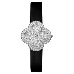 Van Cleef & Arpels Sweet Alhambra Medium White Gold and Diamonds Watch