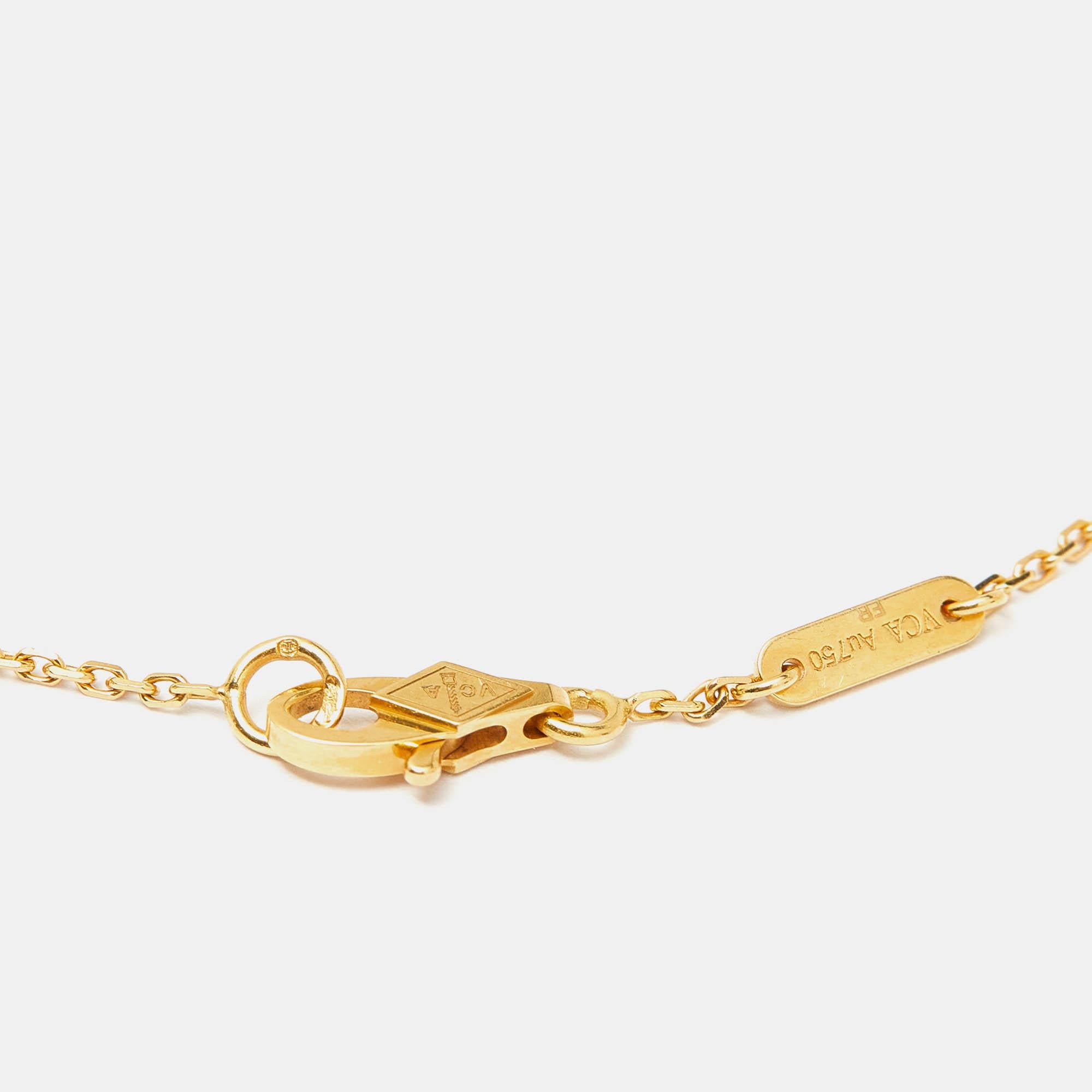Women's Van Cleef & Arpels Sweet Alhambra Mother of Pearl 18k Yellow Gold Bracelet