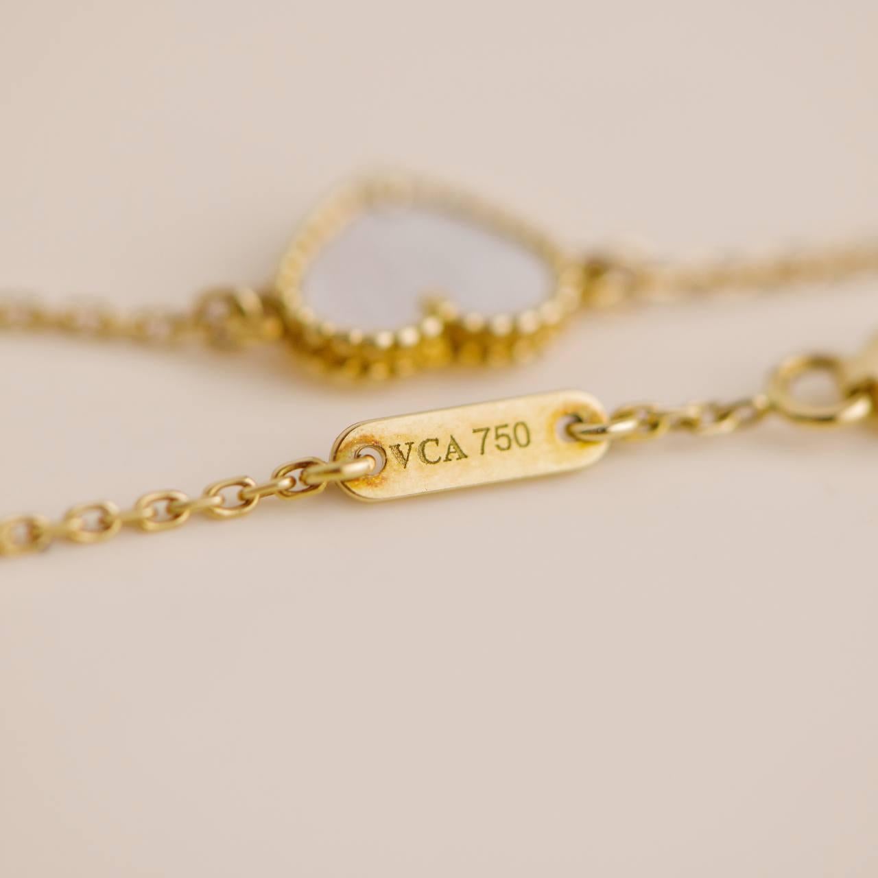 Van Cleef & Arpels Sweet Alhambra Mother of Pearl 18K Yellow Gold Bracelet 1