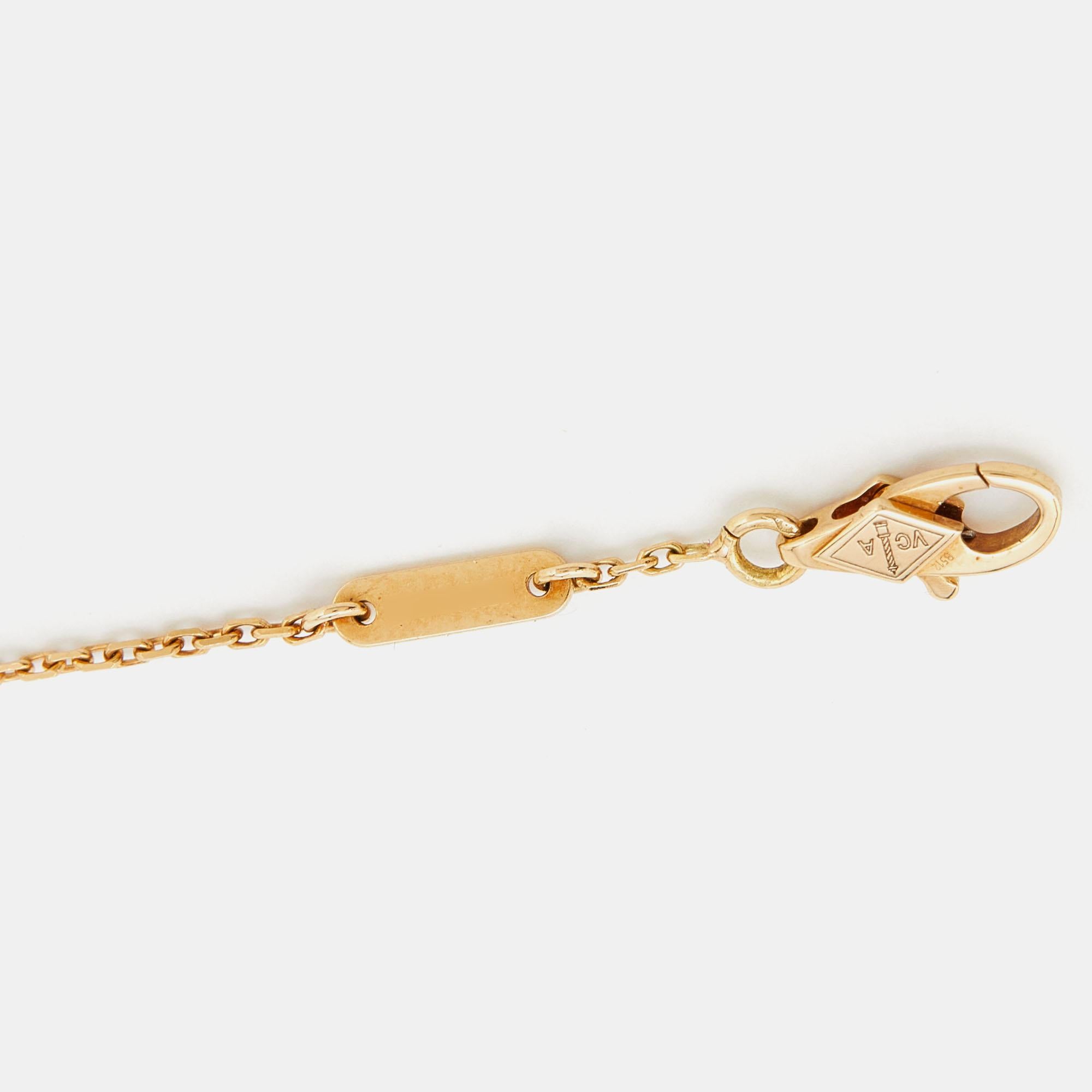 Van Cleef & Arpels Sweet Alhambra Mother of Pearl 18k Yellow Gold Bracelet 3