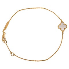 Van Cleef & Arpels Sweet Alhambra Mother of Pearl 18K Yellow Gold Bracelet