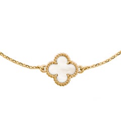 Van Cleef & Arpels Sweet Alhambra Mother Of Pearl Bracelet 18K Yellow Gold