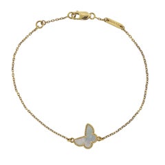 Van Cleef & Arpels Sweet Alhambra Mother-of-Pearl Butterfly Gold Bracelet