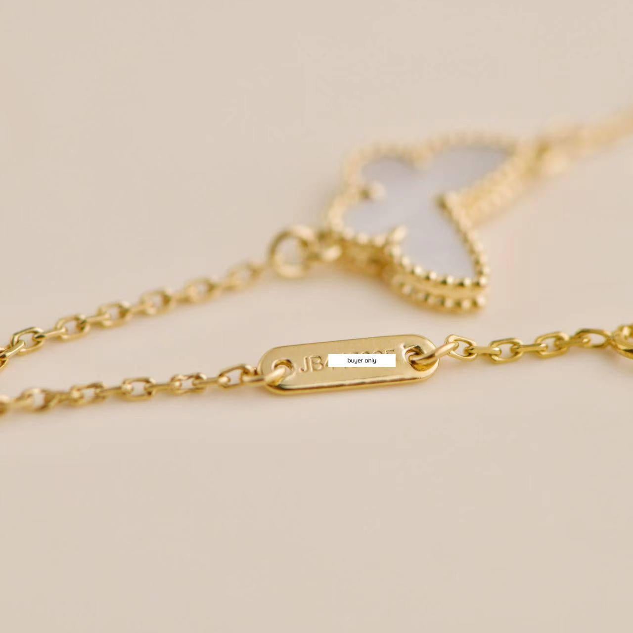 Van Cleef & Arpels Sweet Alhambra Mother of Pearl Butterfly Yellow Gold Bracelet 1