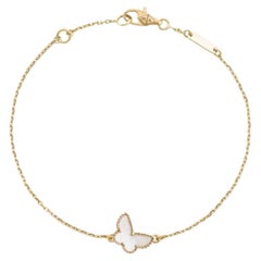 Van Cleef & Arpels Sweet Alhambra Mother-of-Pearl Butterfly Yellow Gold Bracelet