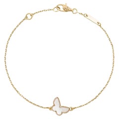 Van Cleef & Arpels Sweet Alhambra Mother-of-Pearl Butterfly Yellow Gold Bracelet