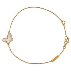 Van Cleef & Arpels Sweet Alhambra Mother of Pearl Butterfly Yellow Gold Bracelet