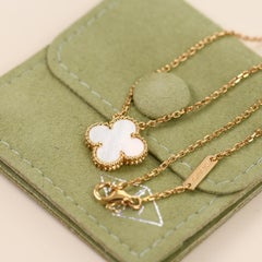 Van Cleef & Arpels Sweet Alhambra Mother of Pearl Necklace 18K Yellow Gold