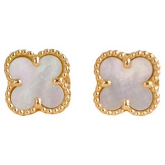 van cleef earrings Van Cleef
Arpels Sweet Alhambra Mother of Pearl Yellow Gold Earrings