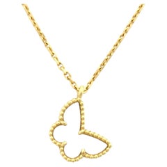 Van Cleef & Arpels Sweet Alhambra Papillon MOP 18K Gold Necklace
