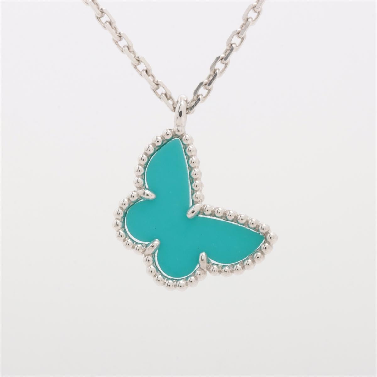 Mixed Cut Van Cleef & Arpels Sweet Alhambra Papillon Turquoise Necklace