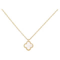 Van Cleef & Arpels Sweet Alhambra Pendant Four-Leaf Necklace 18K Yellow Gold