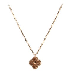 Van Cleef & Arpels Sweet Alhambra Pendant Necklace 18K Rose Gold