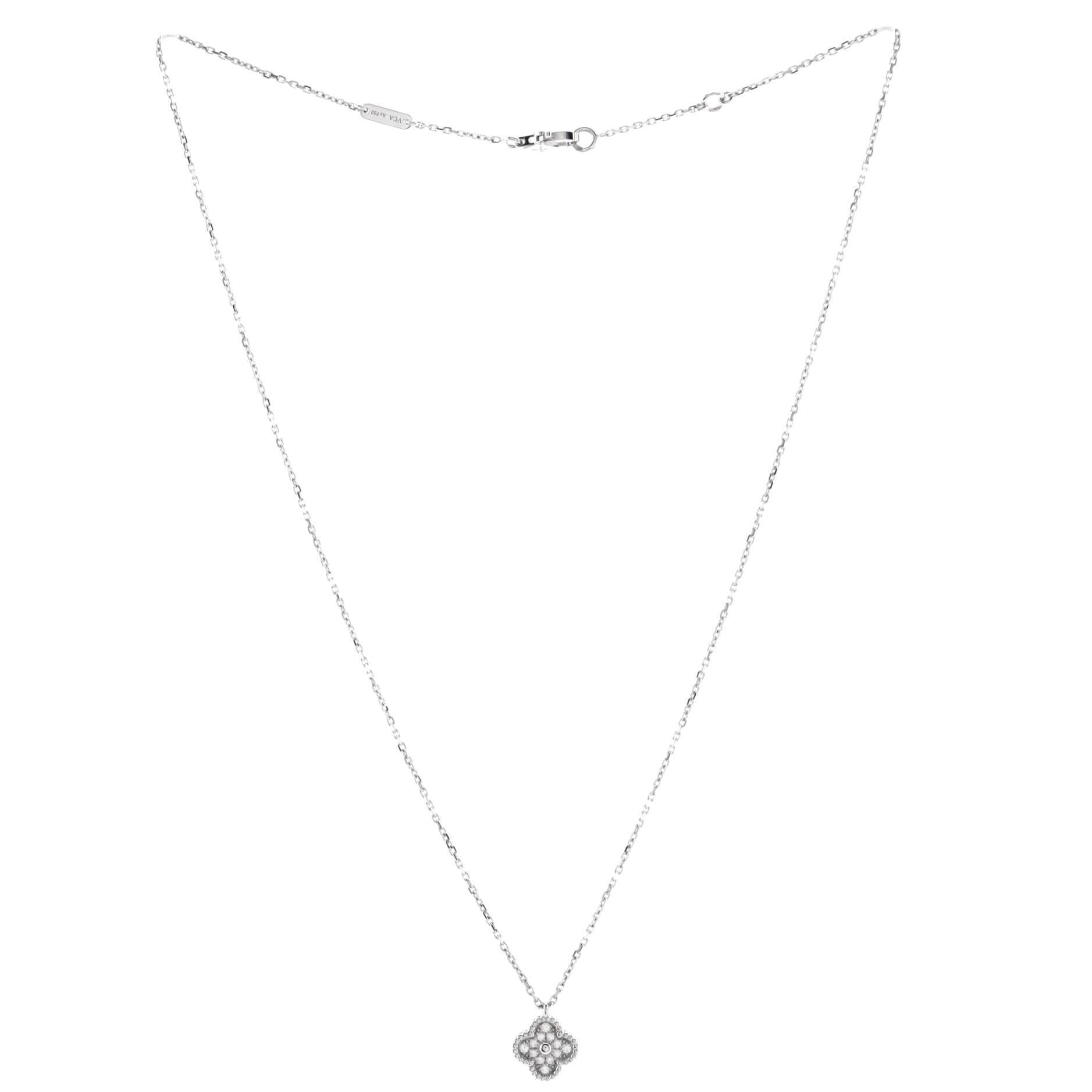 sweet alhambra white gold necklace