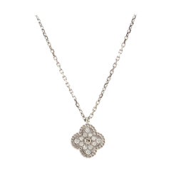 Van Cleef 
Arpels Sweet Alhambra Pendant Necklace 18K White Gold with Diamonds