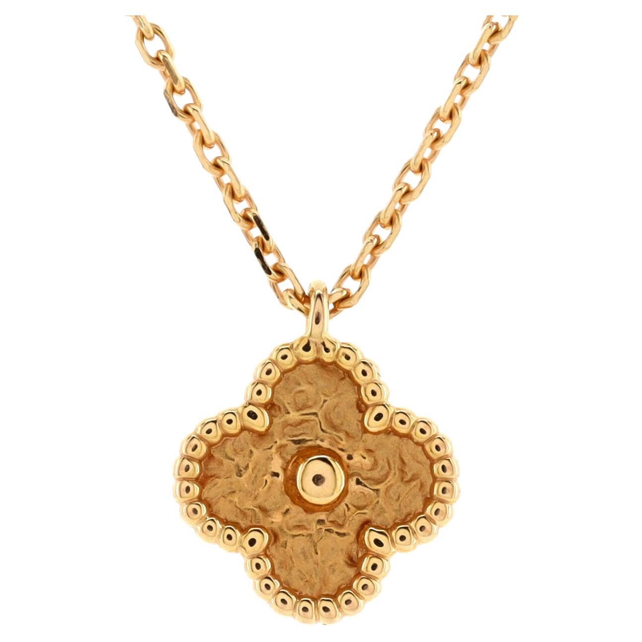 Van Cleef & Arpels Sweet Alhambra Pendant Necklace 18K Yellow Gold