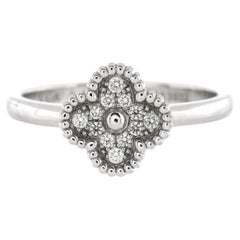 Van Cleef & Arpels Sweet Alhambra Ring 18K White Gold and Diamonds