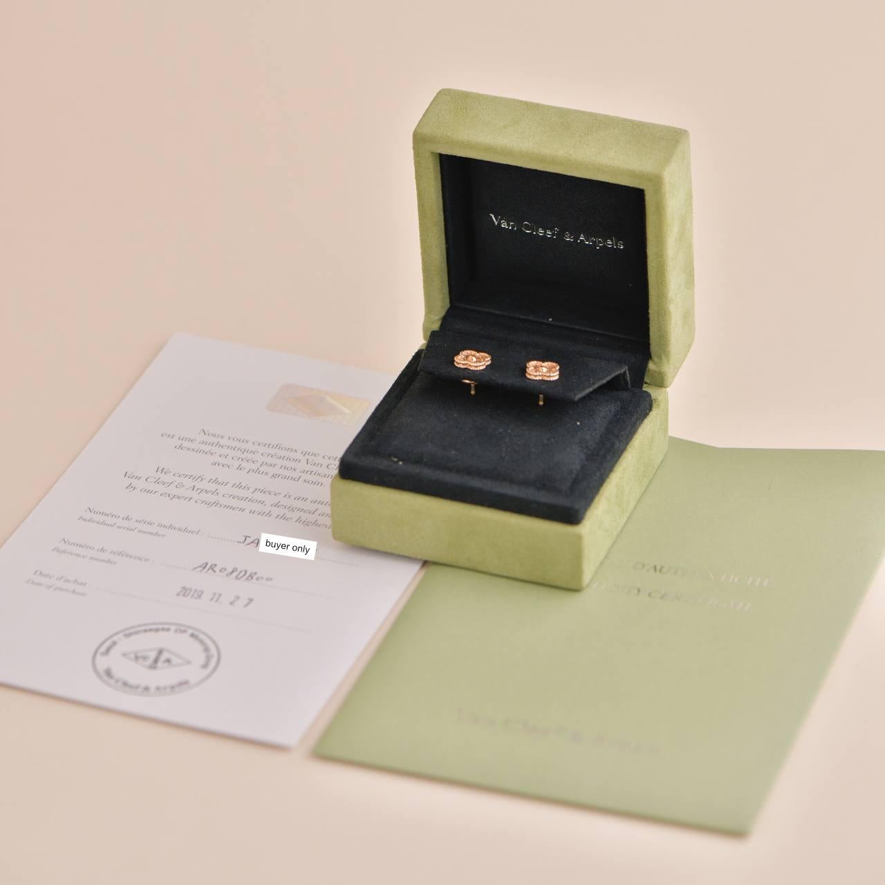 *Rare Find* Van Cleef & Arpels hammered gold earring is a rare find, this design is very durable and elegant. The piece comes with a full set: original box and card. Date 2019, looks like brand new, perfect condition. It is definitely a must-have