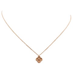Van Cleef & Arpels 'Sweet Alhambra' Rose Gold Pendant Necklace