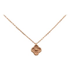 Van Cleef & Arpels 'Sweet Alhambra' Rose Gold Pendant Necklace