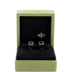 Van Cleef & Arpels Sweet Alhambra Stud Earrings 18K Yellow Gold and Onyx