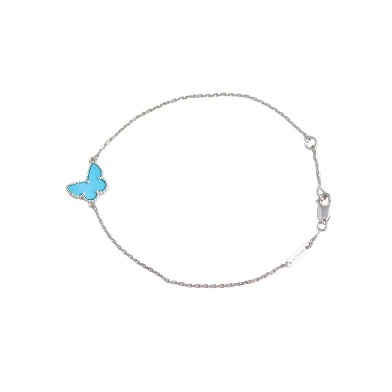 Van Cleef & Arpels Sweet Alhambra Turquoise 18k White Gold Bracelet