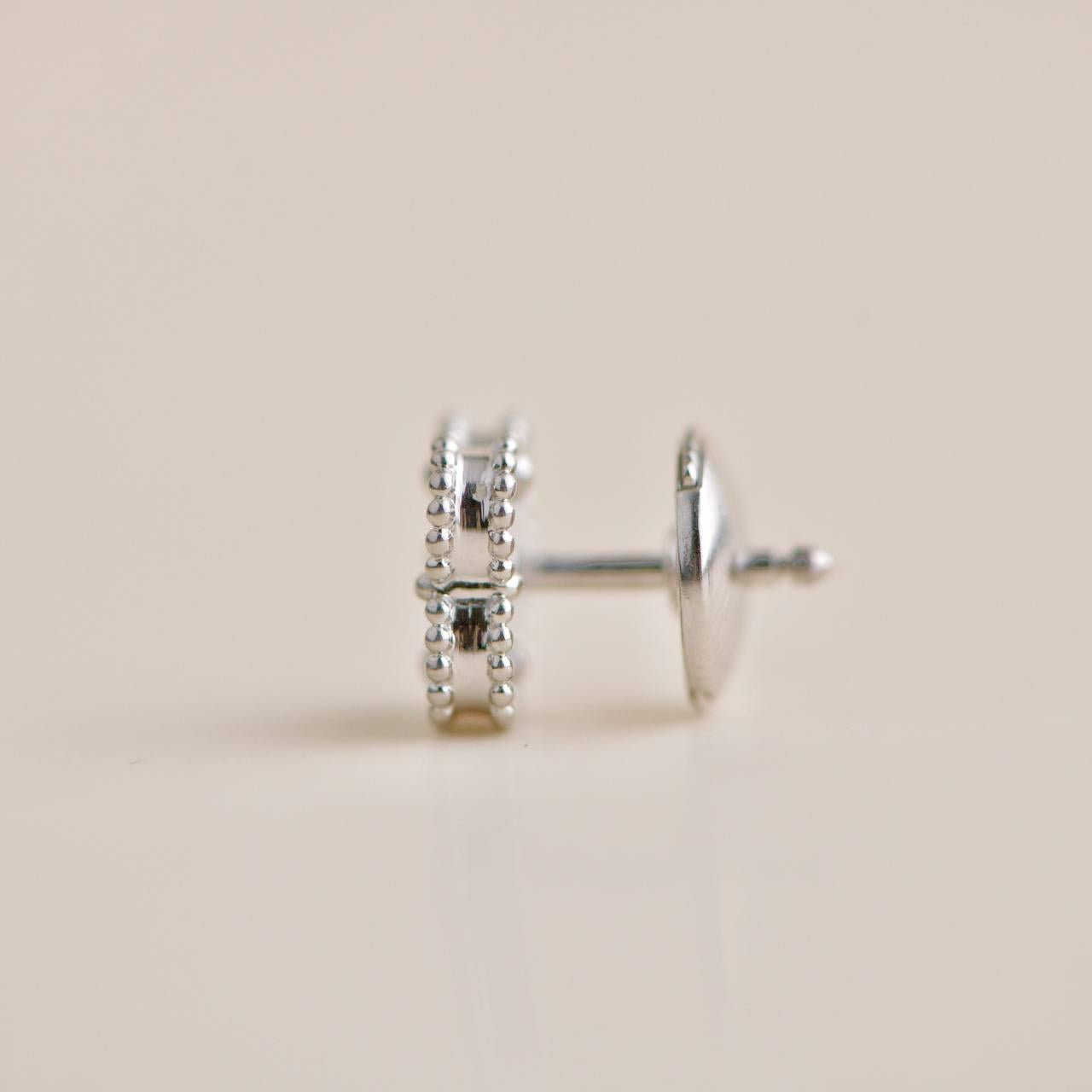 Van Cleef & Arpels Sweet Alhambra Turquoise 18K White Gold Earrings 1
