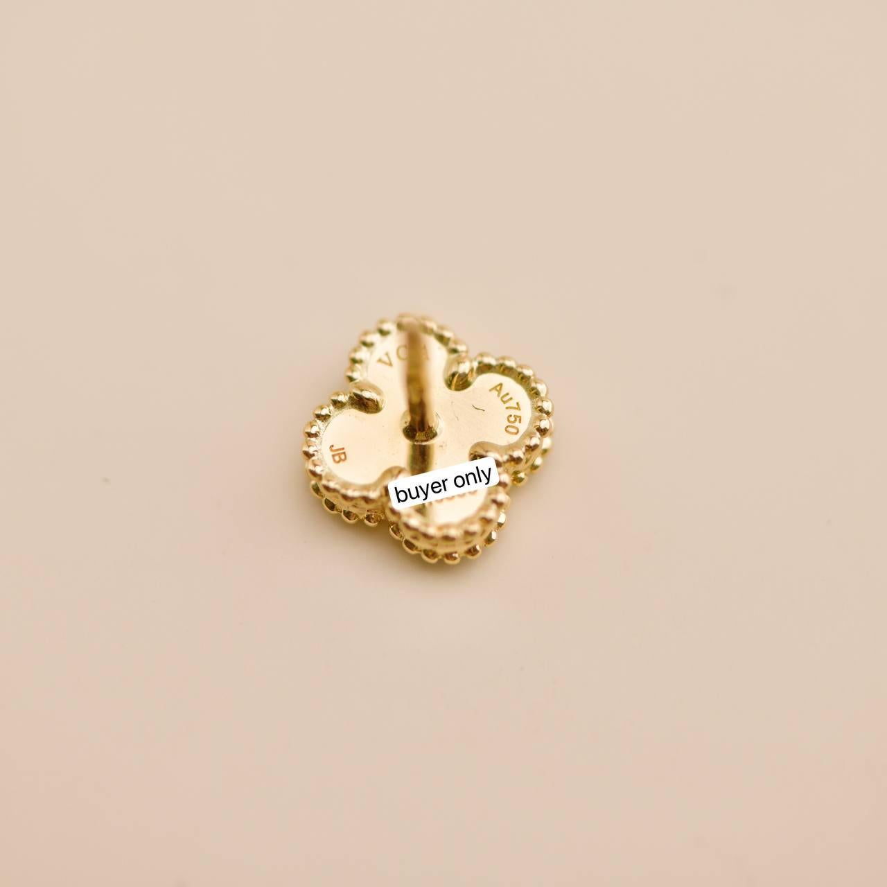 Van Cleef & Arpels Boucles d'oreilles Alhambra Turquoise or jaune 18K 5
