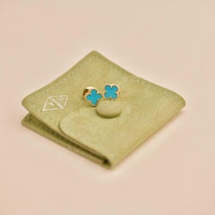 Pendientes Van Cleef & Arpels Dulce Alhambra Turquesa Oro Amarillo 18K